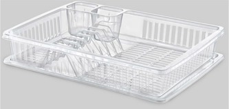 Odkapávač s podnosem 39x30x8,5cm  POLY transparent