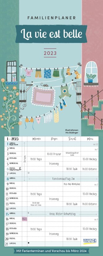 Familienplaner La vie est belle 2023