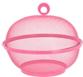 Dvojitý kovový kryt na potraviny růžový 25x19 cm