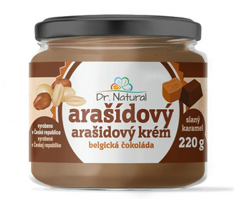 Dr.Natural Arašídový krém belgická čokoláda slaný karamel 220 g