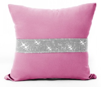 Polštář GLAM se zirkony růžová II. 40x40 cm Mybesthome
