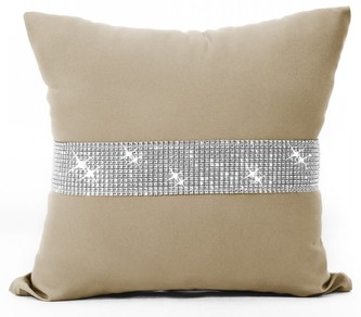 Polštář GLAM se zirkony mocca 40x40 cm Mybesthome