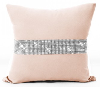 Polštář GLAM se zirkony lososová 40x40 cm Mybesthome