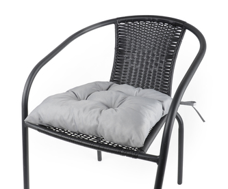 Zahradní prošívaný sedák na židli TRENTO světle šedá 42x42 cm Mybesthome