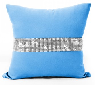 Polštář GLAM se zirkony tyrkysová 40x40 cm Mybesthome