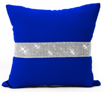 Polštář GLAM se zirkony modrá 40x40 cm Mybesthome