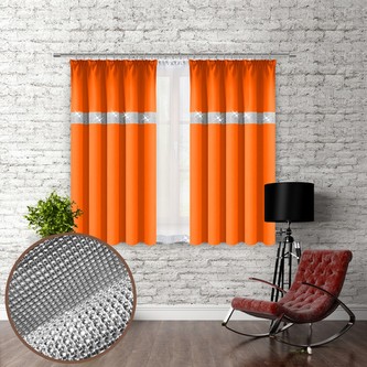 Dekorační závěs se zirkony s řasící páskou GLAM 160 oranžová 140x160 cm (cena za 1 kus) MyBestHome