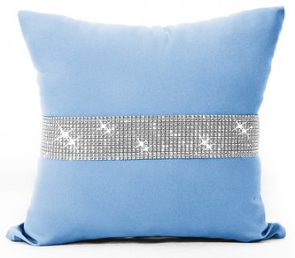 Polštář GLAM se zirkony světle modrá 40x40 cm Mybesthome