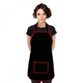 Kuchyňská voděodolná zástěra JOVITA černá/červená  64x72 cm Mybesthome