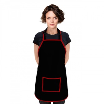 Kuchyňská voděodolná zástěra JOVITA černá/červená  64x72 cm Mybesthome