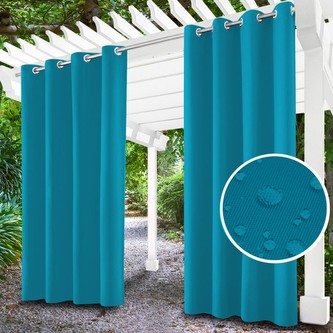 Venkovní zahradní závěs s kroužky MALIBU tmavě tyrkysová 155x220 cm, (cena za 1 kus) MyBestHome