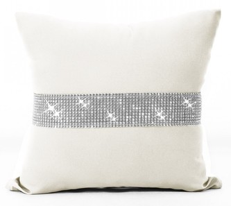 Polštář GLAM se zirkony smetanová 40x40 cm Mybesthome