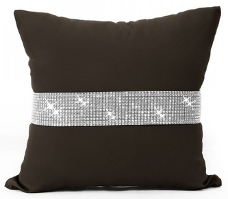 Polštář GLAM se zirkony hnědá 40x40 cm Mybesthome