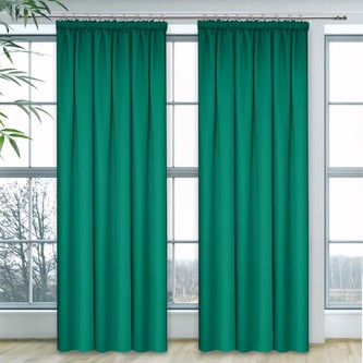 Dekorační závěs s řasící páskou LUCCA 250 mořská zelená 140x250 cm (cena za 1 kus) MyBestHome