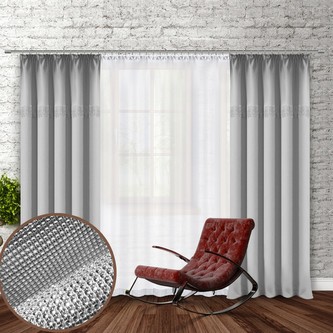 Dekorační závěs se zirkony s řasící páskou GLAM 250 světle šedá 140x250 cm (cena za 1 kus) MyBestHome