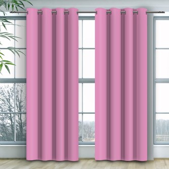 Dekorační závěs s kroužky COLOR 250 jasná růžová 140x250 cm (cena za 1 kus) MyBestHome