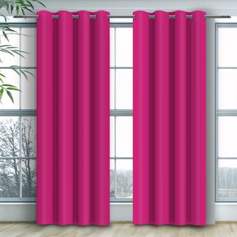Dekorační závěs s kroužky COLOR 250 tmavě růžová 140x250 cm (cena za 1 kus) MyBestHome