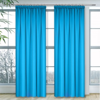 Dekorační závěs s řasící páskou LUCCA 250 tyrkysová 140x250 cm (cena za 1 kus) MyBestHome