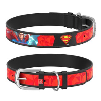 Waudog obojek kožený DC Superman (18-24cm/1,2cm)