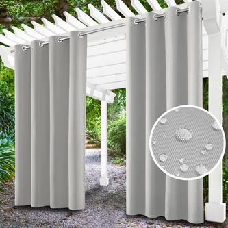 Venkovní zahradní závěs s kroužky MALIBU světle šedá 155x240 cm (cena za 1 kus) MyBestHome