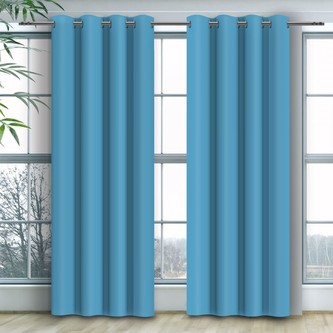 Dekorační závěs s kroužky COLOR 250 světle modrá 140x250 cm (cena za 1 kus) MyBestHome