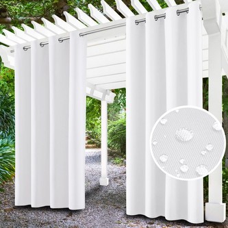 Venkovní zahradní závěs s kroužky MALIBU bílá 155x220 cm (cena za 1 kus) MyBestHome