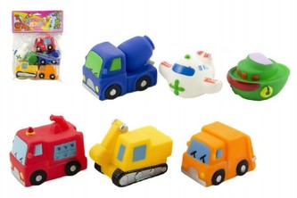 Dopravní prostředky pískací 6ks plast 7cm v sáčku