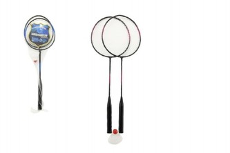Sada badminton 2 pálky + míček 62cm kov v síťce