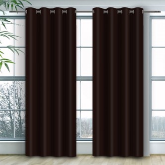 Dekorační závěs s kroužky COLOR 250 hnědá 140x250 cm (cena za 1 kus) MyBestHome