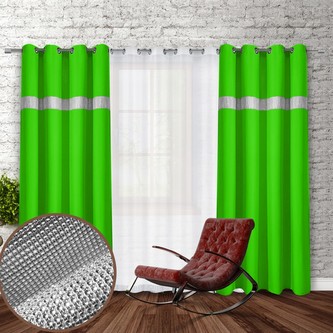 Dekorační závěs se zirkony s kruhy GLORY 250 světle zelená 140x250 cm (cena za 1 kus) MyBestHome