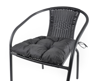 Zahradní prošívaný sedák na židli TRENTO černá 42x42 cm Mybesthome