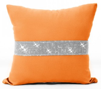 Polštář GLAM se zirkony pomerančová 40x40 cm Mybesthome