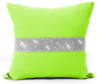 Polštář GLAM se zirkony světle zelená 40x40 cm Mybesthome