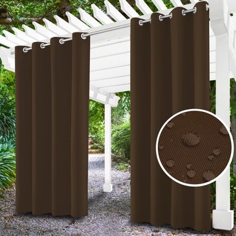 Venkovní zahradní závěs s kroužky MALIBU hnědá 155x240 cm (cena za 1 kus) MyBestHome