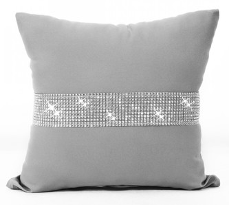 Polštář GLAM se zirkony světle šedá 40x40 cm Mybesthome