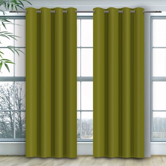 Dekorační závěs s kroužky COLOR 250 olivová 140x250 cm (cena za 1 kus) MyBestHome