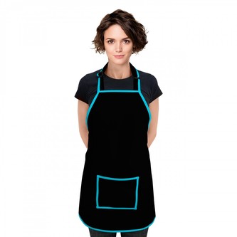 Kuchyňská voděodolná zástěra JOVITA černá/modrá 64x72 cm Mybesthome