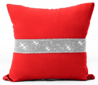 Polštář GLAM se zirkony červená 40x40 cm Mybesthome