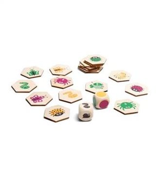 BS Toys drewniana gra 4 w 1 Znajdź robaczka XL (z serii: gry dre