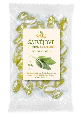Grešík Šalvějové bonbóny se sladidlem 100 g