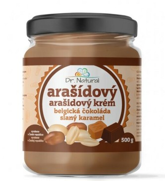 Dr.Natural Arašídový krém belgická čokoláda slaný karamel 500 g