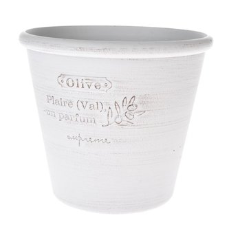 Obal na květináč 23,5x21 cm bílý plast