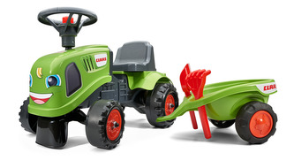 Odstrkovadlo traktor Claas zelené s volantem a valníkem Odstrkovadlo traktor Claas zelené s volantem a valníkem