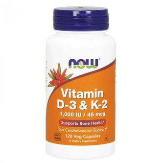 Vitamín D3 & K2 - NOW Foods - 120 kaps.