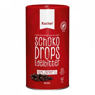 Dark Chocolate Drops - Xucker - hořká čokoláda - 200 g