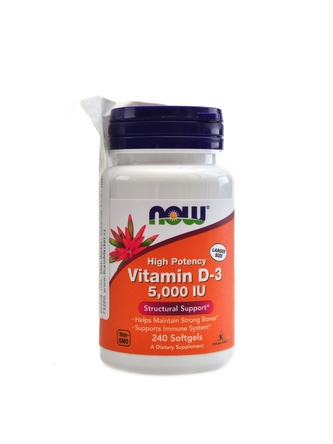 Now Foods - Vitamin D3 5000 IU 240 softgel kapslí