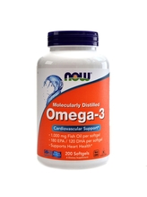 Now Foods - Omega 3 200 softgel kapslí