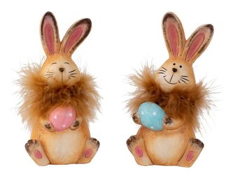 Králík s kraslicí sedící