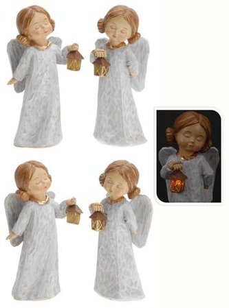 Anděl s LED lucernou malý