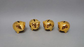 Kasička prasátko zlaté 5 cm